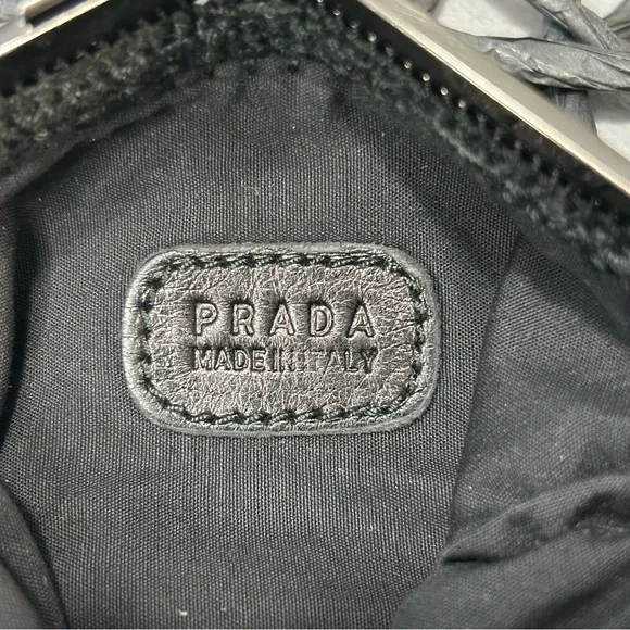 PRADA Velvet Clutch Purse Chain Strap Tulip Kiss Lock: Deep Purple Small - Picture 12 of 17